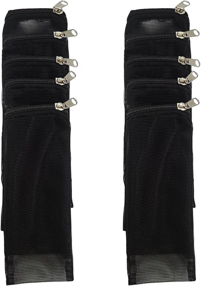 10 Pcs 3" x 8" Aquarium Filter Media Bags, Fish Tank Media Mesh Filter Net Bags for Activated Carbon, Ceramic Rings, Small Aquarium Ceramics Pouch Reusable Bags with Zipper, Black.