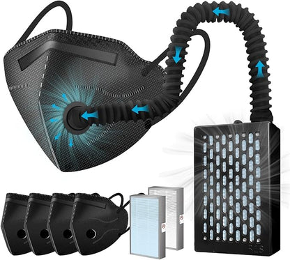 Electric Wearable Air Purifier Maskes,Air Supply,With HEPA Filter,for Dust Work,Painting, Machine Polishing, Welding