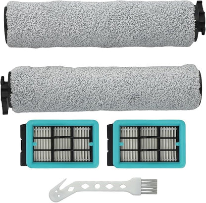 Replacement Brush Roller And Filters For Bissell For CrossWave 3831 HF2 3845 3847 3848 Floor Scrubber Wet and Dry Vacuum Cleaner Accessories, 2 Roller brush + 2 Filters + 1 Cleaning brush