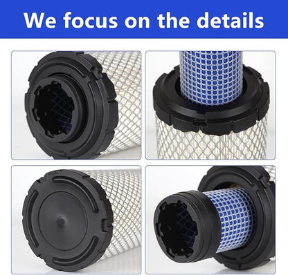2 PCS P821575 & P822858 Outer Inner Air Filter Set - Compatible with Donaldson FPG05 Air Cleaners, Kawasaki 11013-7044 & 11013-7045, Donaldson Kohler 25-083-01-S