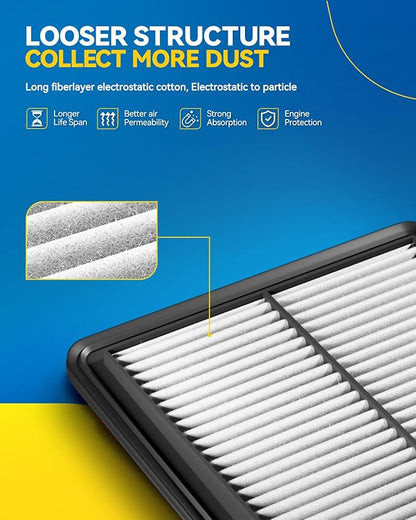 PHILTOP Engine Air Filter, CA7626 Compatible with Toyota Tacoma 1995-2004, 4Runner 1996-2002, Supra 1993-1998, Lexus SC400 1992-2000, SC300 1992-2000