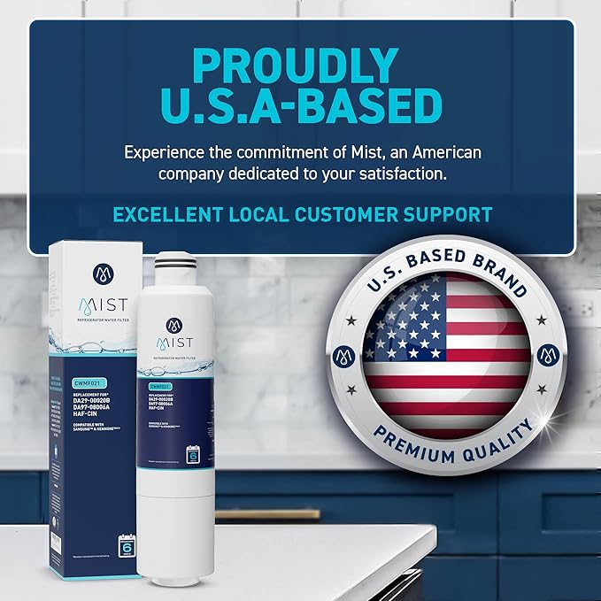 Mist HAF-CIN/EXP Refrigerator Water Filter Replacement for Samsung DA29-00020B, DA29-00020A, Kenmore 46-9101 – NSF 42 & 372 Certified – 2 Pack