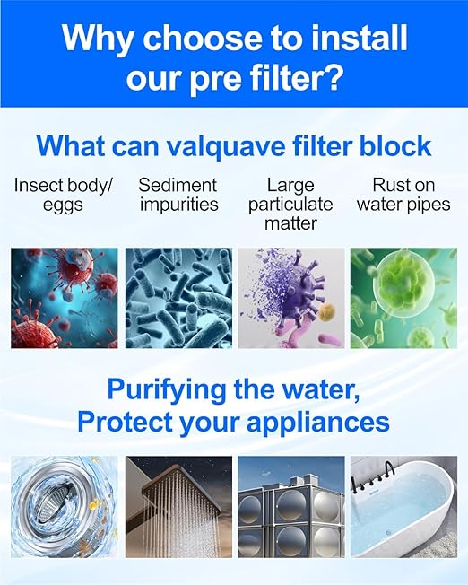 Spin Down Sediment Filters, 40-50 Micron Reusable Water Prefilter System, 3/4" MNPT,BPA-Free Lead-Free Heavy Duty Brass