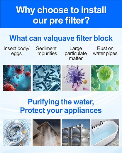 Spin Down Sediment Filters, 40-50 Micron Reusable Water Prefilter System, 3/4" MNPT,BPA-Free Lead-Free Heavy Duty Brass
