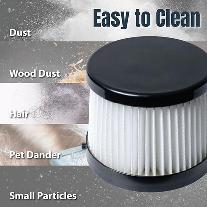 POWERTEC DCV5011H HEPA Filters for DeWalt DCV501HB 20V Cordless Handheld Vacuum 4 Pack, Cartridge Filter for DeWalt Vacuums (75122-P4)