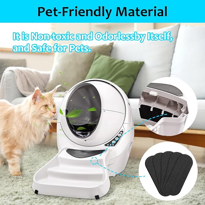 2026 Upgrade 5pcs Ceiling Fan Filters for Blades Easy-Stick Strong Fixity Activated Coconut Carbon Fan Filter for Ceiling Fan, Universal Fan Blade Air Fresh Purifier Cat Litter Box Filter, Black