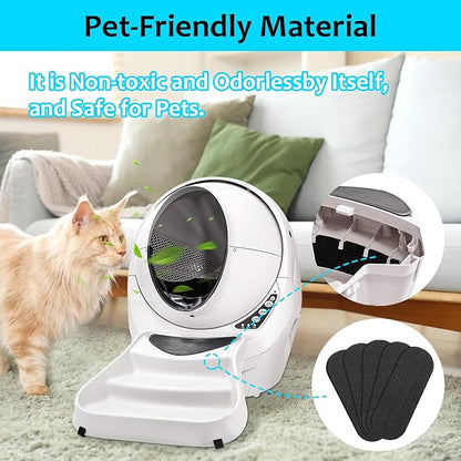2026 Upgrade 5pcs Ceiling Fan Filters for Blades Easy-Stick Strong Fixity Activated Coconut Carbon Fan Filter for Ceiling Fan, Universal Fan Blade Air Fresh Purifier Cat Litter Box Filter, Black