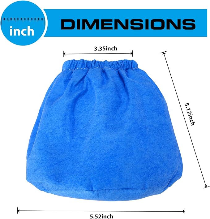 VRC2 Cloth Filter Bag 1.5 to 3.2 Gallon for Armor All AA155 AA255 AA255W AA256 VOM205P 0901 2.5 Gallon Shop VAC Microlined Vacuum & Dust Collector Accessories - 3 Pack