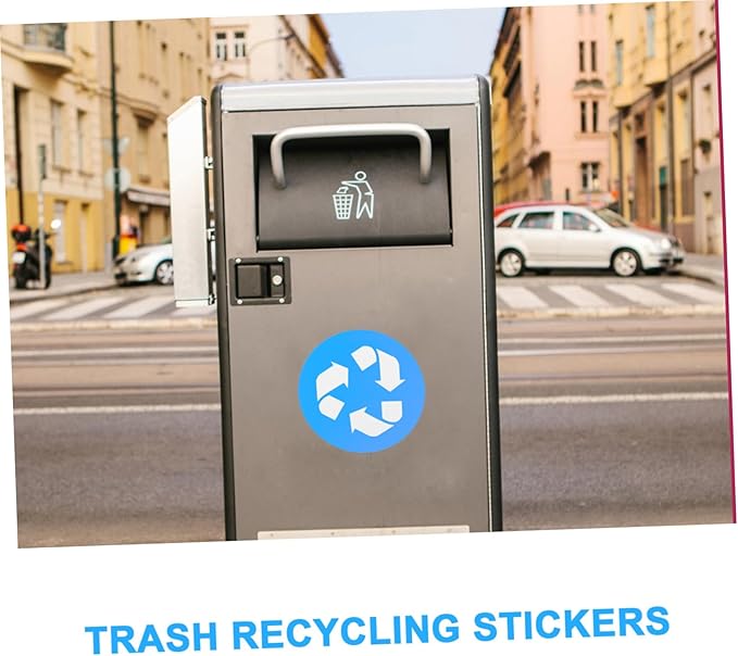 12pcs Garbage Classification Stickers Self-Adhesive Trash Can Labels for Recycling Material for Indoor Outdoor Use Promote Waste Sorting Habits