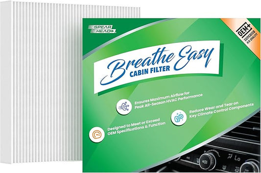 Spearhead OEM+ Particulate Breathe Easy Cabin Filter | Fits Altima, Kicks, Pathfinder, Rogue, Versa, QX50, QX55, QX60 Like OEM | Provides Max Airflow & Enhanced Performance (BE-552P)