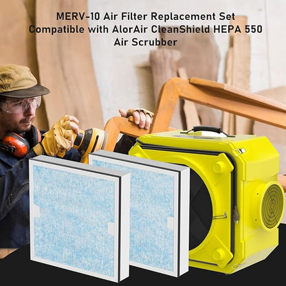 Carmerny HEPA & Activated Carbon Filter Replacement Set Compatible with AlorAir CleanShield HEPA 550 Air Scrubber (Pack of 3)