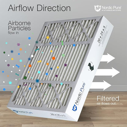 Nordic Pure 20x25x5 (Actual Size: 19 7/8 x 24 7/8 x 4 3/8) Honeywell Replacement Air Filters MERV 13 Plus Carbon 1 Pack