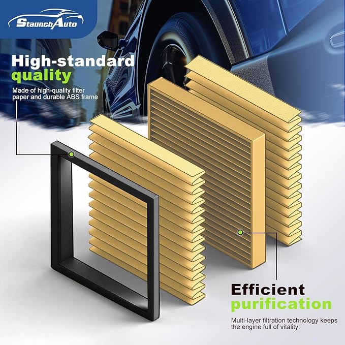 Engine and Cabin Air Filter Combo for Toyota Rav4 2016-2018 (Only for Hybrid 2.5l) Prius 2010-2015(Hybrid 1.8l) Nx300h 15-19, Lexus Ct200h 11-17 Cabin Filter #17801-37020 Cf10285-2 Pack
