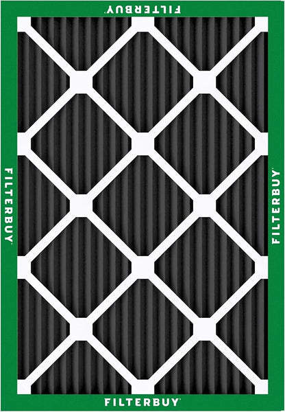 Filterbuy 24x30x1 Air Filter MERV 10 Odor & Allergy Defense with Activated Carbon (4-Pack), Electrostatic Pleated HVAC AC Furnace Filters Replacement, Made in USA (Actual Size: 23.88 x 29.88 x 0.75)
