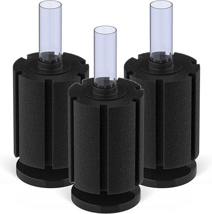 Pawfly Large Aquarium Bio Sponge Filter Quiet Betta Fry Shrimp and Small Fish Foam Filter for Fish Tank up to 50 Gallon, 3 Pack