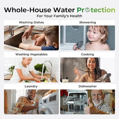 iSpring WGB31B-KSNC Whole House Water Filter System, SGS-Tested to Remove up to 94.4% of Chloramine, 3-Stage Filtration Reduces Heavy Metals, Lead, Chlorine, Sediment, VOC, 10” x 4.5” Filters