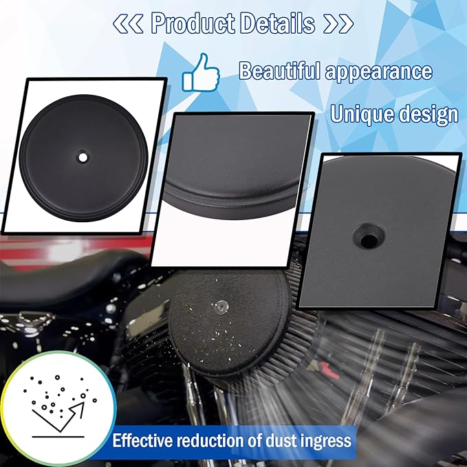 18-761 Air Cleaner Outer Cover for Billet Sucker and Big Sucker Stage, Black Cover Compatible with Most Harley Davidson Models