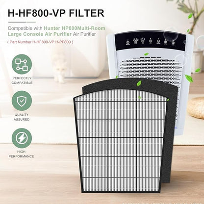 H-HF800-VP Filter Replacement, Compatible with Hunter HP800 Air Purifier Series, Part Number H-HF800-VP H-PF800, 1 Filter and 4 Carbon Pre-Filter