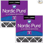 Nordic Pure 20x20x5 (Actual Size: 19 5/8 x 19 7/8 x 4 3/8) Honeywell Replacement Furnace Filters MERV 8 Plus Carbon 2 Pack