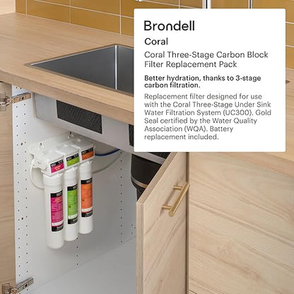 Brondell H2O+ Coral UC300 Three-Stage Undercounter Water Filtration System (UF-35 Replacement Filters)