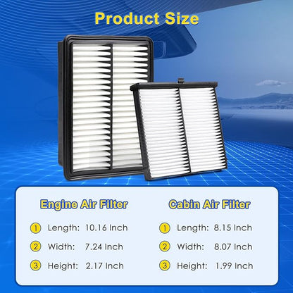 Cabin & Engine Air Filter Kit for 2019-2023 Mazda 3 2.0L, 2019-2026 Mazda3 2.5L, 2020-2023 Mazda 3 Sport 2.0L, 2020-2025 Mazda3 Sport 2.5L(All for Gas)