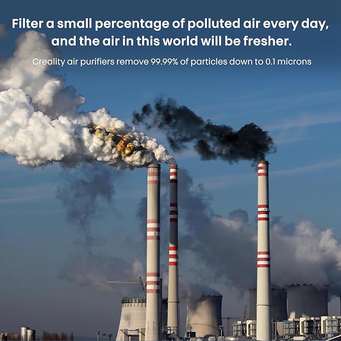 Filter Replacement for Creality Fume Extractor, Activated Carbon Filter for Smoke Purifier, 99.97% Purification Rate, 10×8.26×1.2 inch
