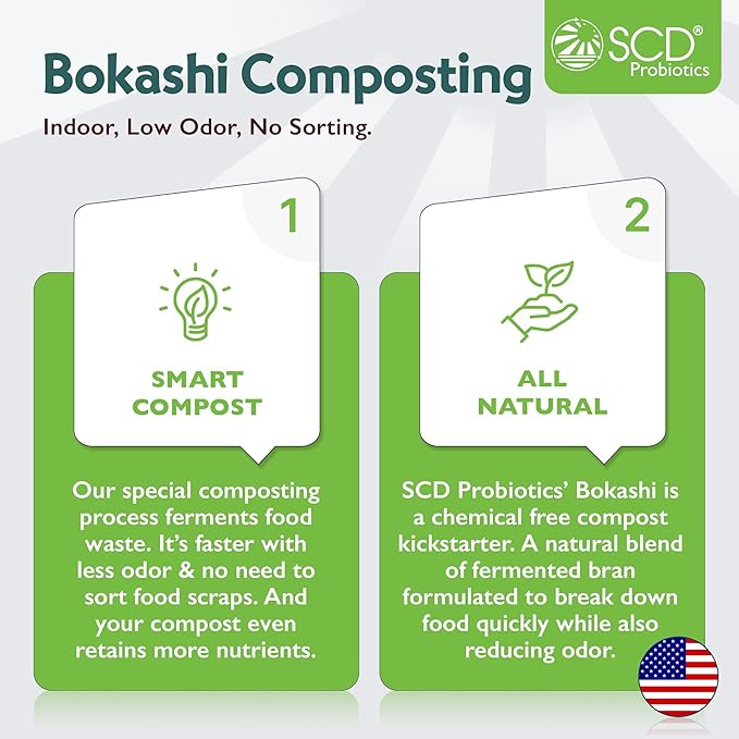 All Seasons Indoor Composter Starter Kit – 5 Gallon Black Compost Bin For Kitchen Countertop With Lid, Spigot & 1 Gallon (2 lbs.) Bag Of Dry Bokashi Bran – Made In USA by SCD Probiotics