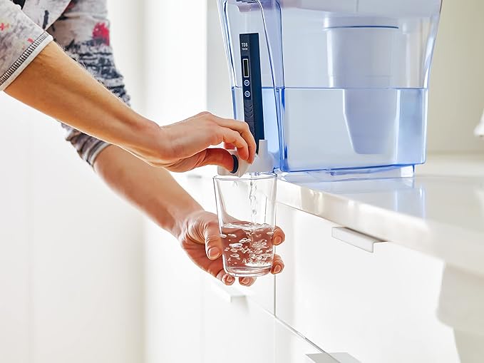 ZeroWater 20-Cup Ready-Pour 5-Stage Water Filter Dispenser with 0 TDS Water Filter – IAPMO Certified to Reduce Lead, Chromium, and PFOA/PFOS