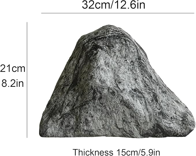 Outdoor Fake Rock Cover Realistic Lightweight Fiberglass Artificial Landscape Boulder Enclosure Protection Dome for Well Pump Septic Tank Electrical Boxes R (N)