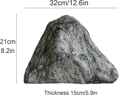 Outdoor Fake Rock Cover Realistic Lightweight Fiberglass Artificial Landscape Boulder Enclosure Protection Dome for Well Pump Septic Tank Electrical Boxes R (N)