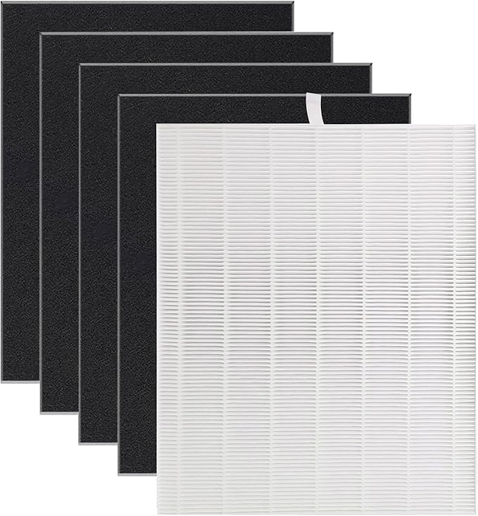 D480 True HEPA Replacement Filter D4, Compatible with Winix D480 Air Purifier, Compare to D4 Filter, Item Number 1712-0100-00, 1 H13 True HEPA Filters + 4 Activated Carbon Pre-Filters