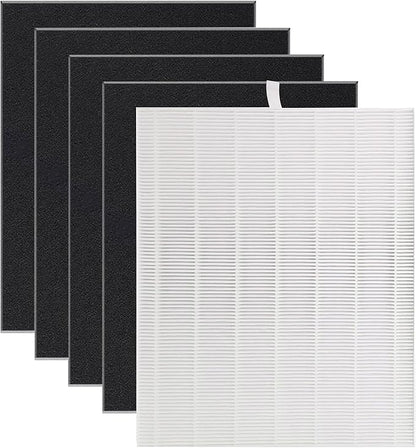 D480 True HEPA Replacement Filter D4, Compatible with Winix D480 Air Purifier, Compare to D4 Filter, Item Number 1712-0100-00, 1 H13 True HEPA Filters + 4 Activated Carbon Pre-Filters