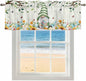 Easter Gnomes Curtain Valances for Windows, Kitchen Valance Window Treatment, Spring Watercolor Eggs Flower Wood Grain Light Filtering Block Curtains for Bathroom/Bedroom/Living Room 54'' x 18''