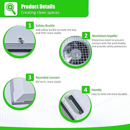 HEPA H14-Filter Laminar Flow Hood Updated FanFilter Unit（Include HEPA Filter）100/ISO Class 5 Cleanroom/Laboratory/Cleanroom/Mushroom Room, Laminar Air Flow Hood(46.2"x22.6"110V，Dual Machine)