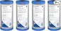 Pentair Pentek EPM-BB Big Blue Carbon Water Filter, Whole House Modified Epsilon Carbon Block Replacement Cartridge with Bonded Powdered Activated Carbon (PAC) Filter, 10" x 4.5", 10 Micron, Pack of 4