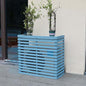 Wood Air Conditioner Fence Screen - Hide Outdoor Unit Stylishly with Tall Weatherproof Shutters Central Air Conditioner Covers (Blue L105Xw45Xh95Cm)
