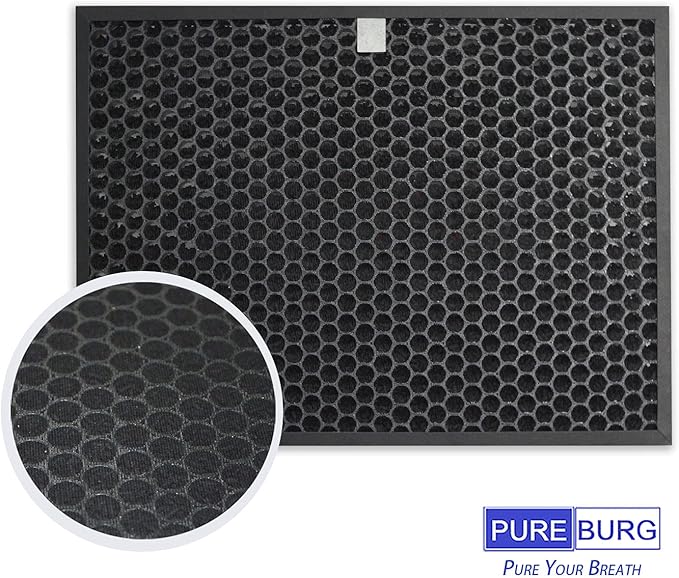 PUREBURG Replacement Filter Pack Compatible with RabbitAir BIOGS CLASSIC SPA-421A SPA-582A Air Purifier,H13 HEPA + Activated Carbon Filter Air Clean dust PM2.5 Odor