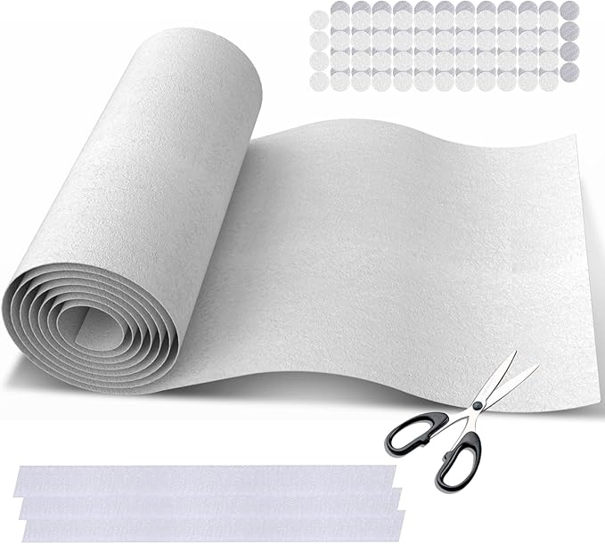 MERV 8 Filter Material, 23 Ft² Cut to Fit Air Filter Material for Captures Dust and Pet Dander as Small as 1.0 Microns. With Adhesive Hook Tape, Suitable for Ceiling and HVAC Furnace Vents
