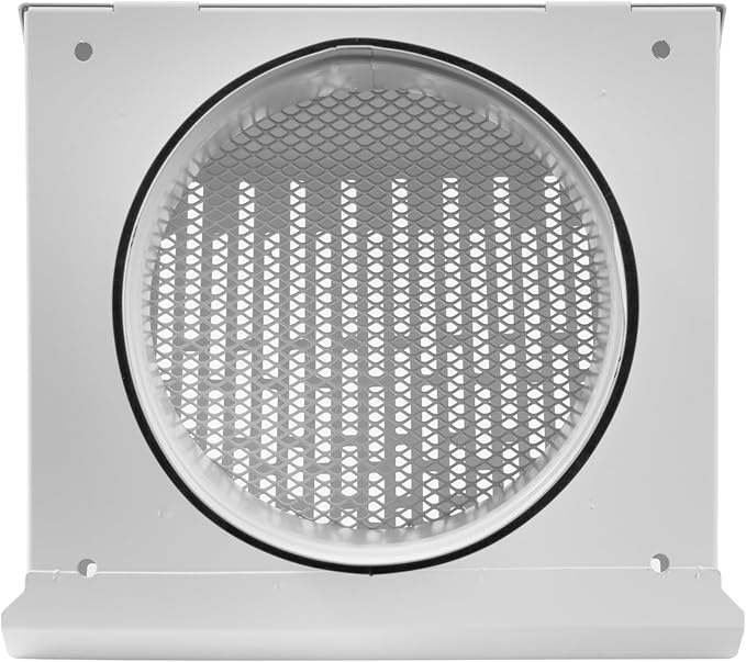 Vent Systems 6" Inch Exhaust Vent Cover with Rubber Gasket - White Galvanized Steel - Robust and Weatherproof Outdoor Air Exhaust Box - Duct or Surface Mounting - Rain and Snow Protection