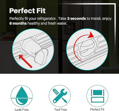 ICEPURE PLUS NSF53&42 Refrigerator Water Filter Replacement for Whirlpool 4396508 4396510, Everydrop EDR5RXD1, Filter 5, 4392857, WF285 PNL240V 4396918 9010 WF-NL300 WF-L500 RWF0500A RWF0500AH 3PACK