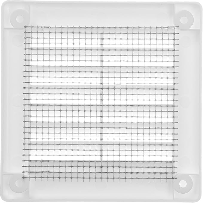 Vent Systems 3" x 3" White Plastic Soffit Vent Cover - 2 Pack - Durable Flat Square Air Vent Grille with Built-in Mesh – Weather Resistant Ventilation Grill for Wall or Ceiling – Indoor & Outdoor