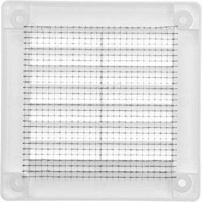 Vent Systems 3" x 3" White Plastic Soffit Vent Cover - 2 Pack - Durable Flat Square Air Vent Grille with Built-in Mesh – Weather Resistant Ventilation Grill for Wall or Ceiling – Indoor & Outdoor