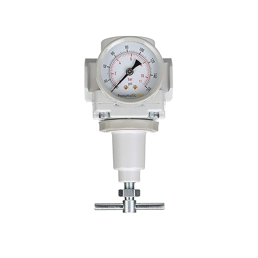 PneumaticPlus SAR400T-N04BG Compressed Air Regulator 1/2" NPT, T-Handle, Gauge & Bracket
