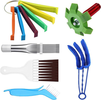 6 Pcs Air Conditioner Fin Comb Cleaner Set, Ac Fin Comb Straightener Tool, Radiator Comb for a/c Unit,Ac Coil Cleaner Brush for HVAC Condenser Evaporator Repair Clean Tool