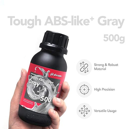 phrozen 3D Printer Functional Resin [Tough:ABS-Like+,Gray], 405nm DLP LCD UV-Curing Photopolymer Resin High Toughness for Plastic Models, Action Figures, Industry Applications, Prototyping (500G)