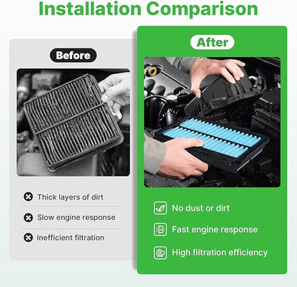 2PCS Engine Air Filter Fit for Tucson 2022-2026, Santa Fe 2021-2026, Kia K5 2021-2026, Sorento 2021-2026, Carnival 2022-2026 Air Filter Replacement Engine Filter# 28113L1000