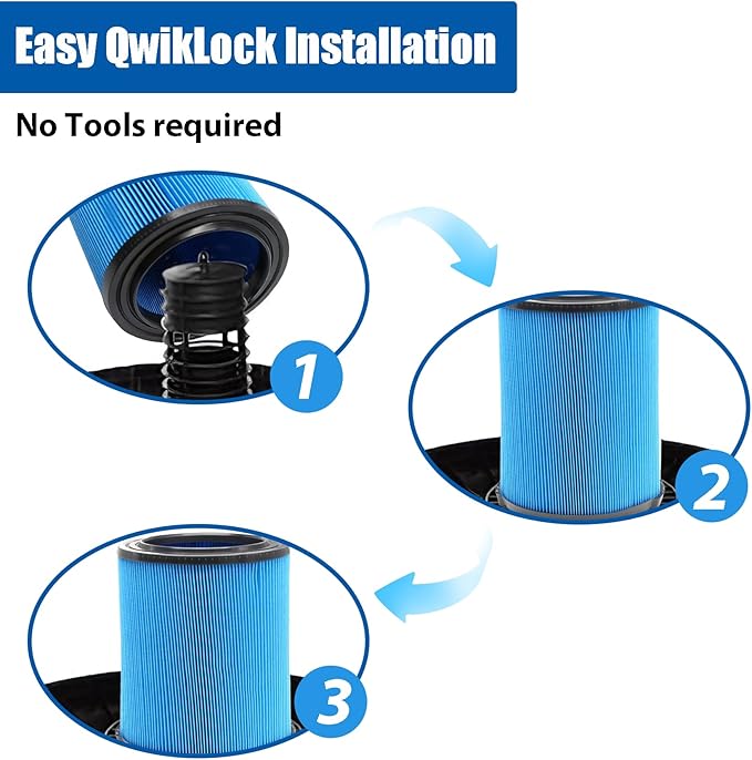 2 Pack 3-Layer VF5000 Replacement Filter for Rigid Shop Vac 5-20 Gallon Wet Dry Vacuums, fits RV2400A RV2400HF RV2600B WD06700 WD0671 WD0671EX0 WD0970 WD09700 WD1270 WD1450 WD1680 WD1851
