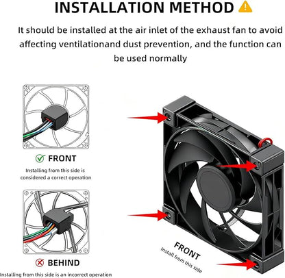 120mm Fan Dust Filter Mesh Compatible for Computer Cooler/PSU/Routers Nylon Mesh,Frame PC Fan Dust Meshes Cooler Filter Dustproof Computer Fan Grills (120 * 120mm,4pcs)