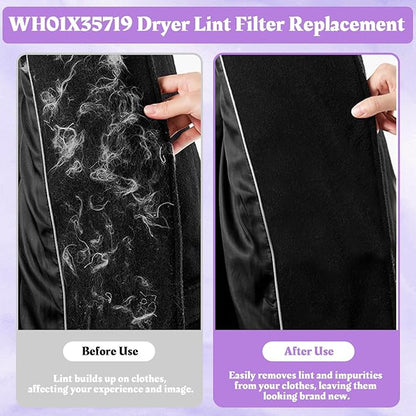 WH01X35719 Lint Filter Compatible with Ge Profile Washer Dryer Combo Foam Filter for PFQ97HSPV0DS Combo Washer Dryer Filter with Lint Brush (1 Long Handled Brush) - Hand Washable and Reusable (2pack)