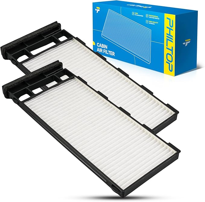 PHILTOP Cabin Air Filter w/Activated Carbon, Compatible with CF11180 Nissan Pathfinder 1997-2004, Altima 1998, 1999, 2000, 2001, INFINITI QX4 1997-2003, G20 1999-2002, Filter Up Dust Pollen Odor